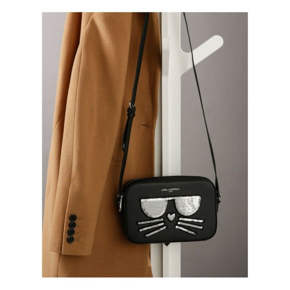 NWT Karl Lagerfeld black sequin crossbody handbag - Picture 11 of 11